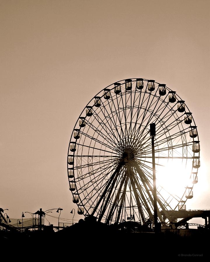 Ferris Wheel Photograph - Sunset Ferris Wheel by Dark Whimsy