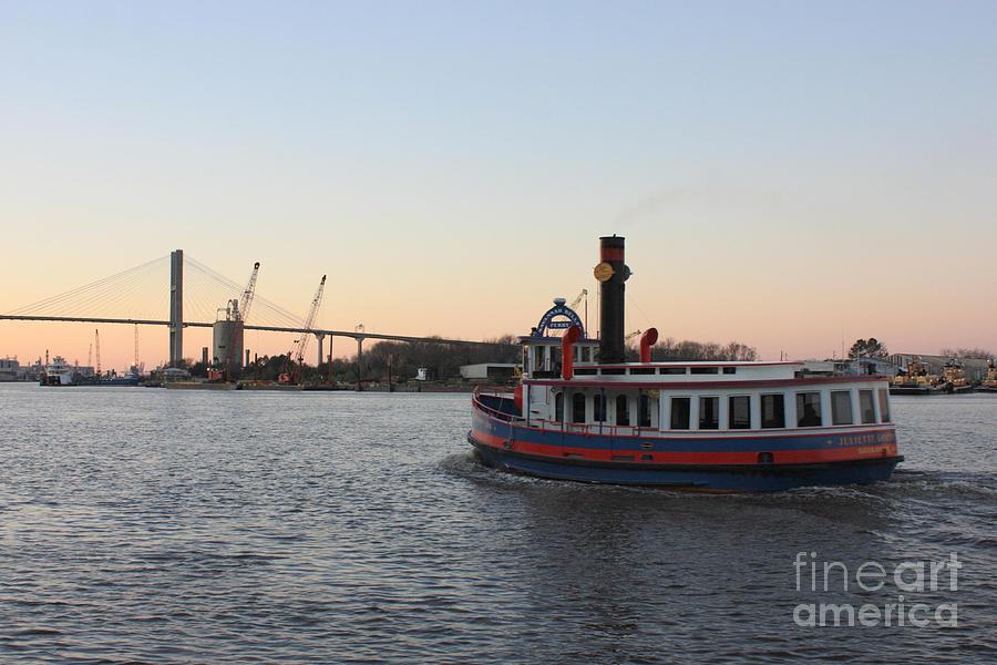 Boat Photograph - Sunset Ferry in Savannah by Carol Groenen