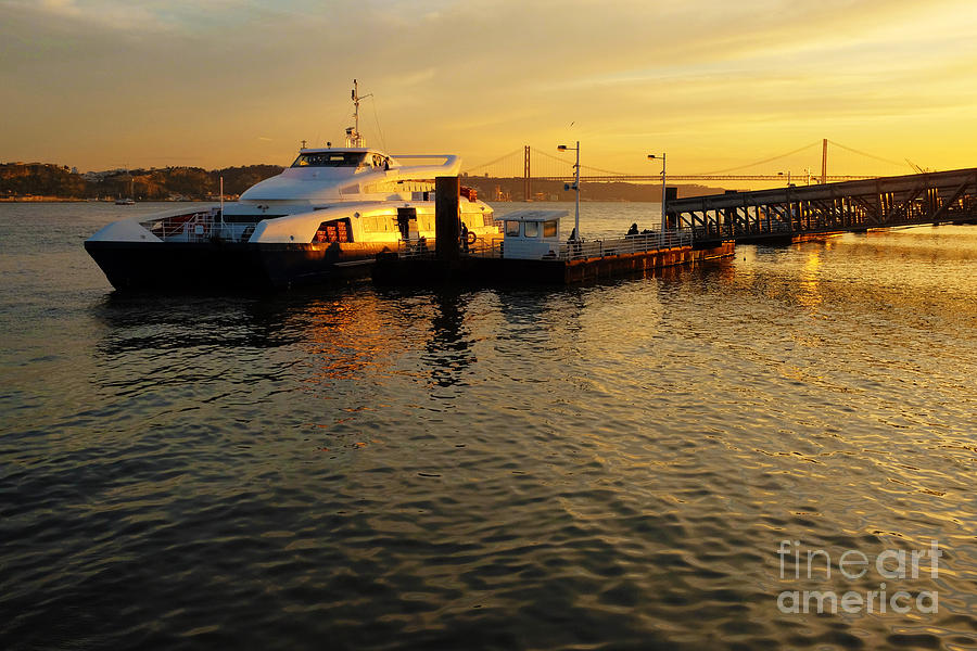 Sunset Ferryboat Photograph by Carlos Caetano