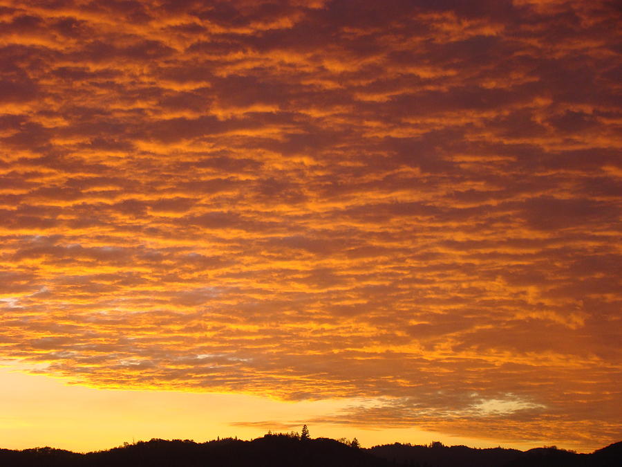 Sunset Fiery Orange Sunset Art Prints Sky Clouds Giclee Baslee Troutman Photograph