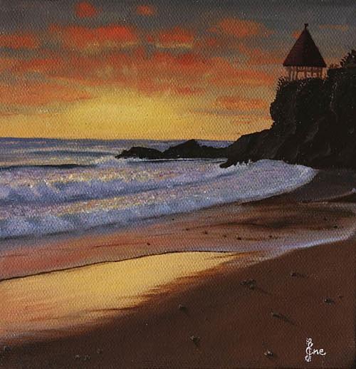 Sunset Fishermans Cove Painting by Ene Osman