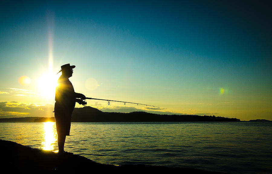 Sunset Fishing Photograph by Roxy Hurtubise
