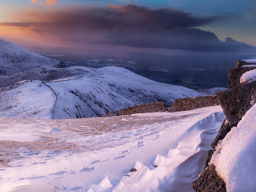 County Down Photograph - Sunset following the Mourne Wall by Glen Sumner County Down Photograph - Sunset following the Mourne Wall by Glen Sumner