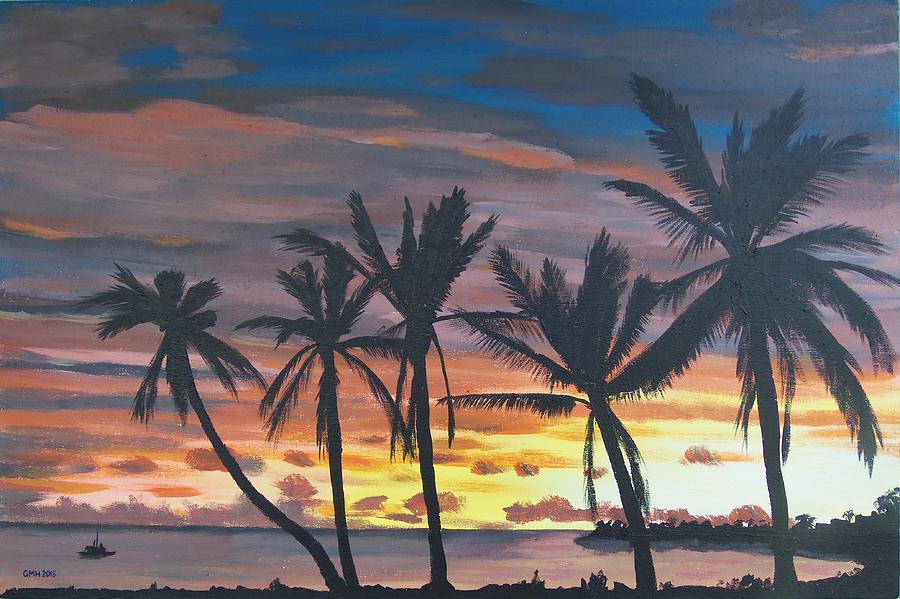 Sunset Painting - Sunset from Key West by Glenn Harden