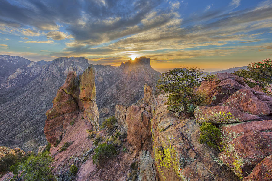 Sunset from Lost Mine Peak in Big Bend National Park 2 Photograph by Rob Greebon