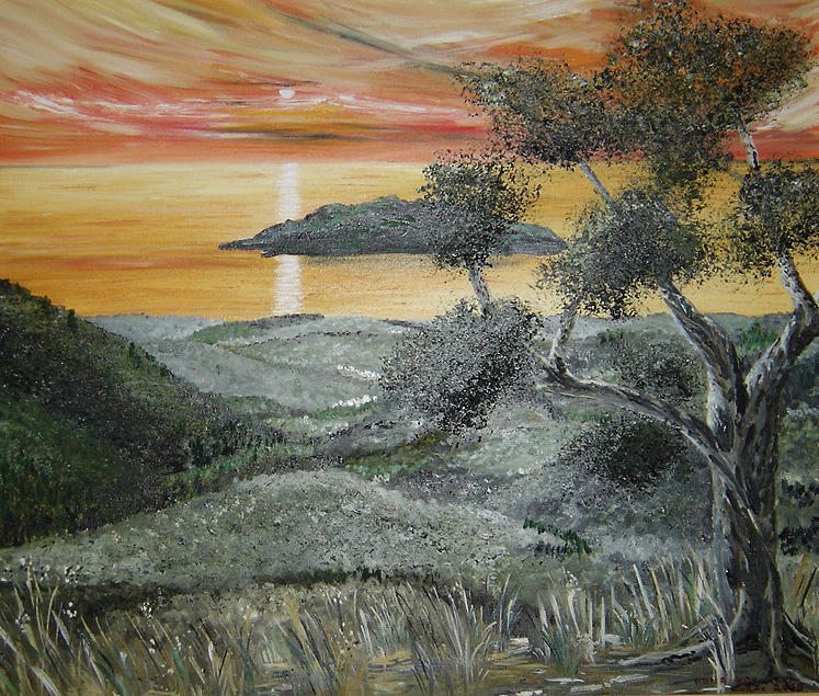 Sunset Painting - Sunset From My Window by Anna Witkowska