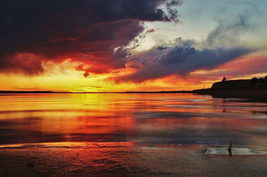 Sunset from Otoe Park, Wilson Lake, KS Photograph by Greg Rud - Fine ...