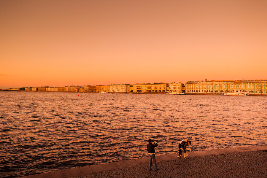 Architecture Photograph - Sunset From The Neva River, State by Panoramic Images
