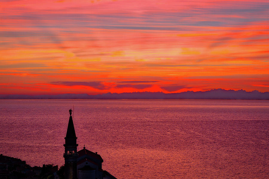Sunset From the Walls - Piran Slovenia Photograph by Stuart Litoff