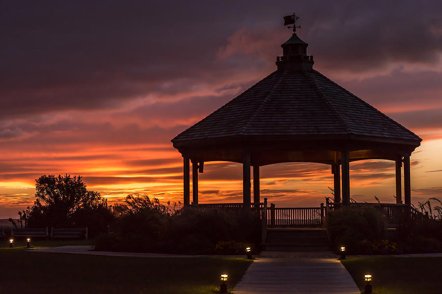 Sunset Photograph - Sunset Gazebo Lavallette New Jersey by Terry DeLuco