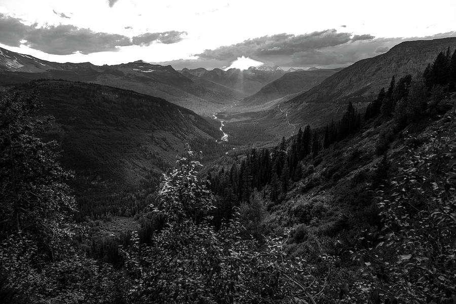 Sunset Glacier Black and White  Photograph by John McGraw