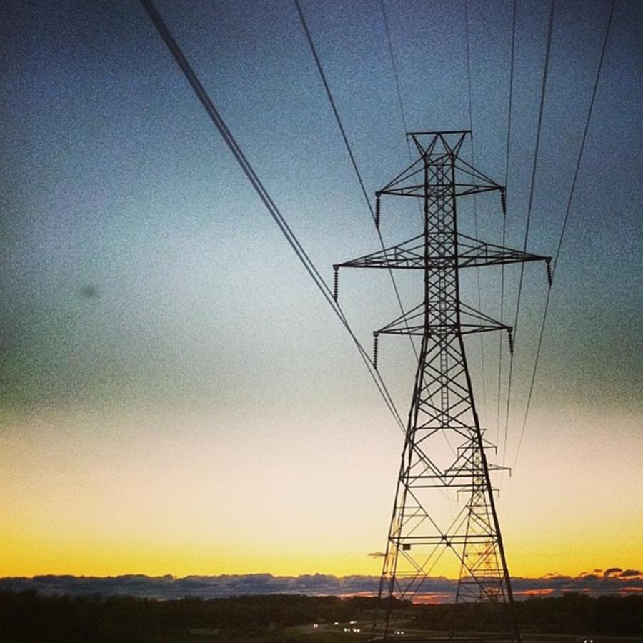 Sunset Photograph - #sunset #gr #grandrapids #powerlines by Cassie Cotto