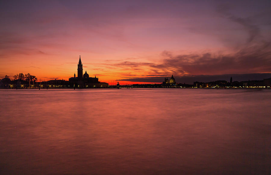 Sunset Over The Grand Canal, Venice. #1 Photograph by Maggie Mccall
