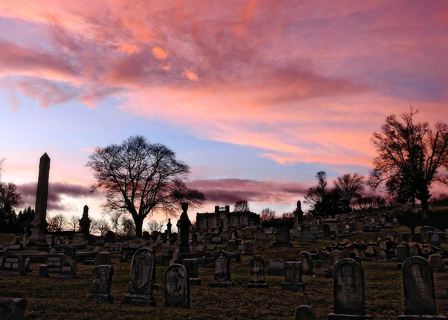 Sunset Graveyard Photograph by Dark Whimsy