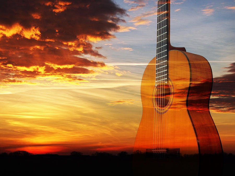 Sunset Guitar Serenade Photograph by Gill Billington