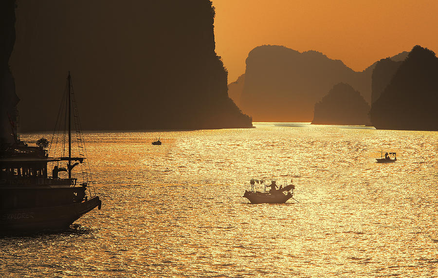 Sunset Ha Long Bay III Photograph by Chuck Kuhn