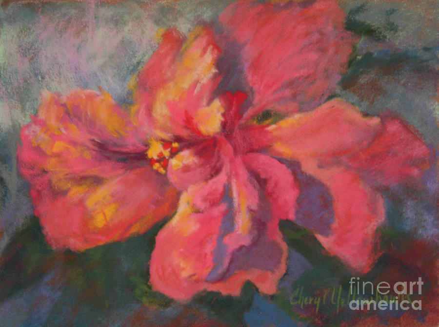 Sunset Pastel - Flaming Hibiscus by Cheryl Yellowhawk Sunset Pastel - Flaming Hibiscus by Cheryl Yellowhawk