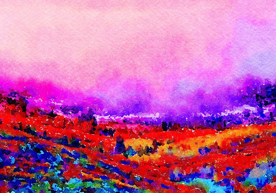 Watercolors Painting - Sunset Hills by Angela Treat Lyon