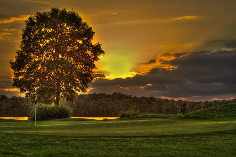 Sunset Hole In One The Landing Photograph by Reid Callaway