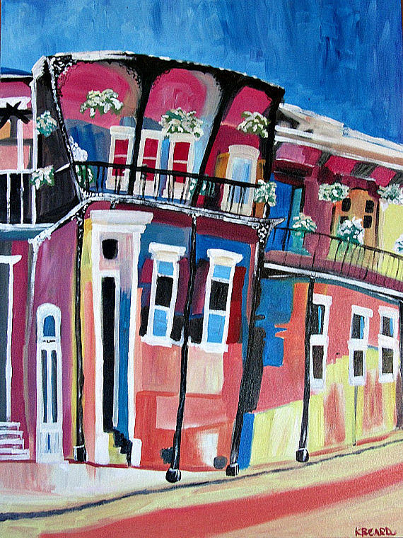 Sunset House Painting by Kerin Beard