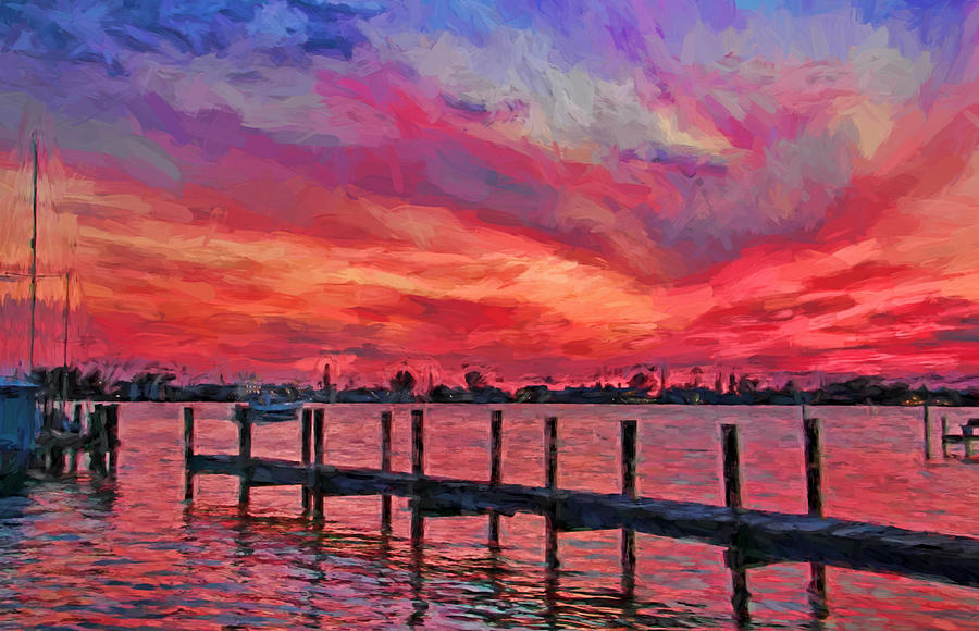 Cortez Fishing Village Photograph - Sunset Impressionism by HH Photography of Florida Cortez Fishing Village Photograph - Sunset Impressionism by HH Photography of Florida