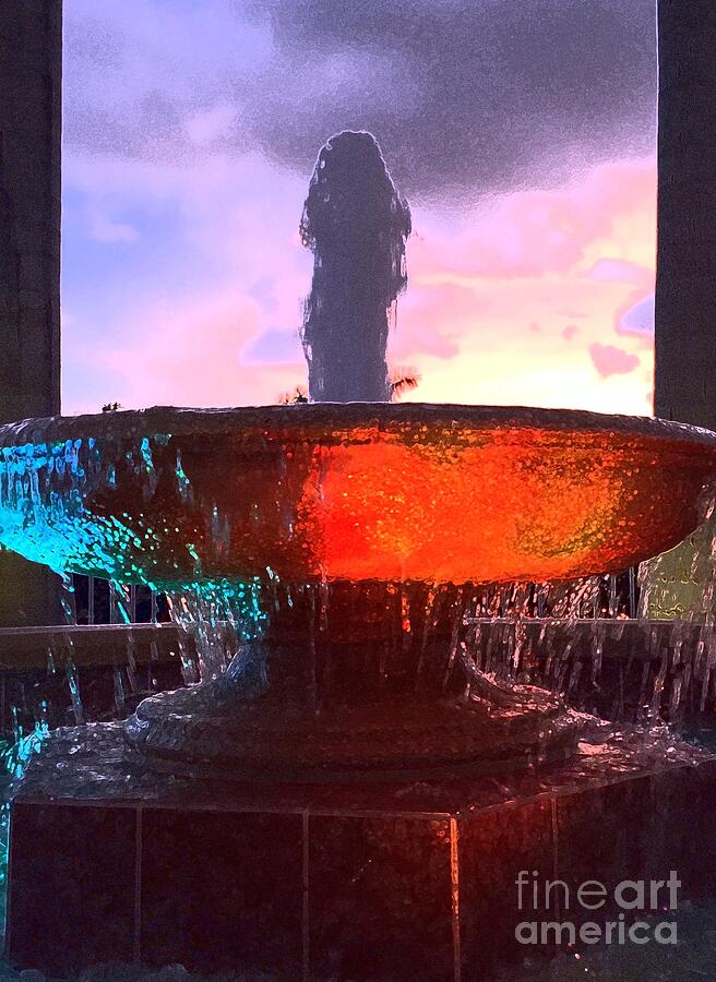 Sunset in a Fountain Basin Photograph by Barbie Corbett-Newmin