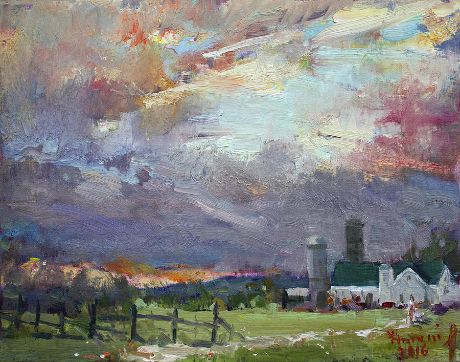 Sunset in a Troubled Weather Painting by Ylli Haruni