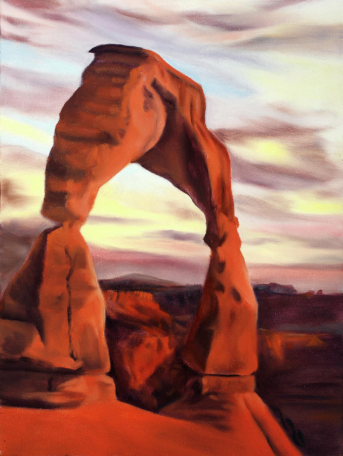 Sunset in Arches Painting by Sandi Snead