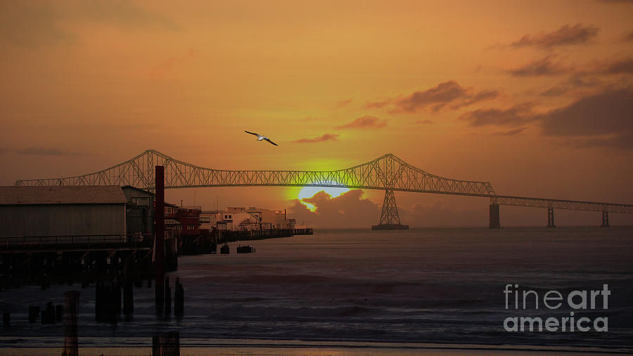 Sunset Photograph - Sunset in Astoria Oregon by Beverly Guilliams