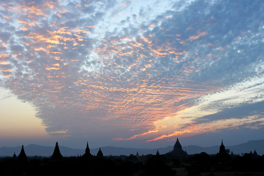 Sunset in Bagan Photograph by Michele Burgess