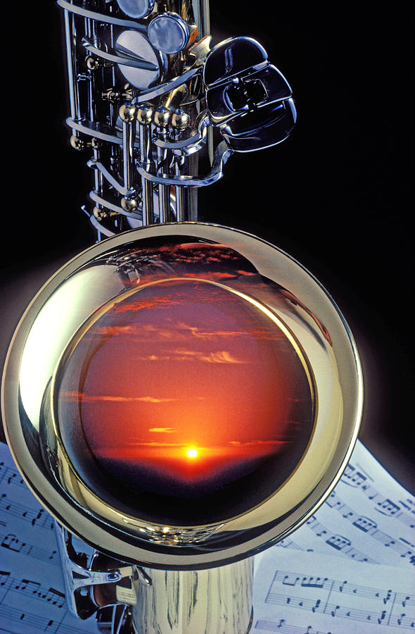 Sunset In Bell Of Sax Photograph by Garry Gay