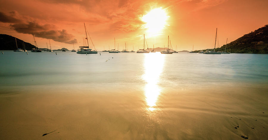 Sunset in British Virgin Islands Photograph by Alexey Stiop