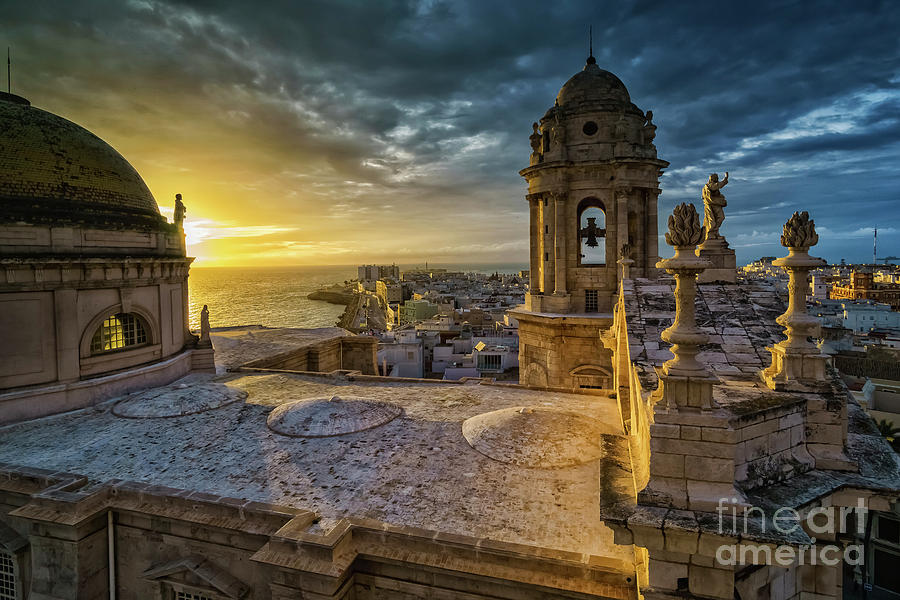 Sunset in Cadiz Cathedral View from Levante Tower Cadiz Spain Photograph by Pablo Avanzini