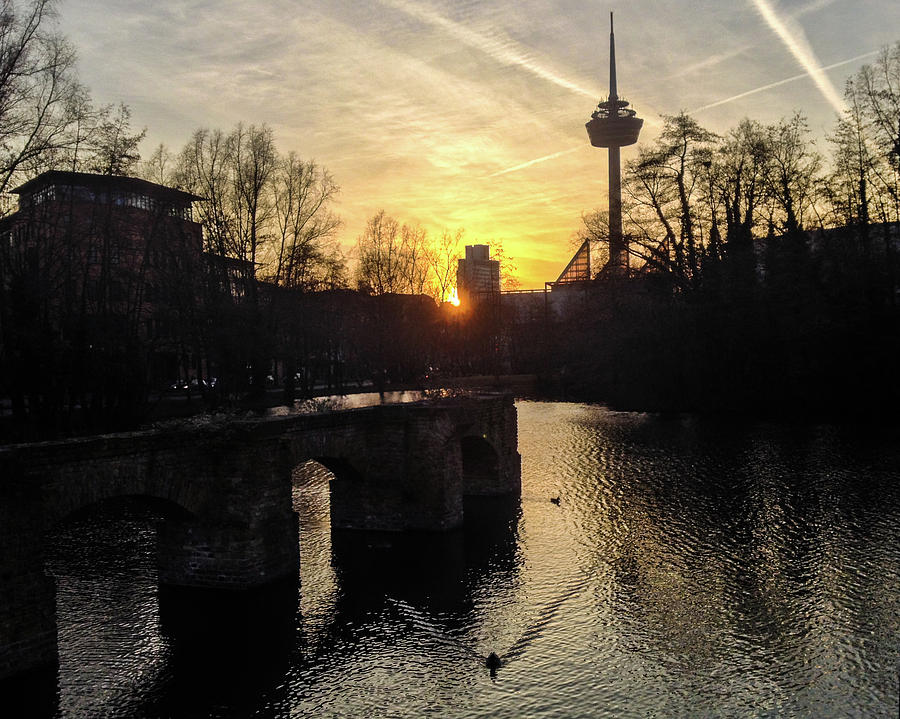 Sunset Photograph - Sunset in Cologne by Cesar Vieira