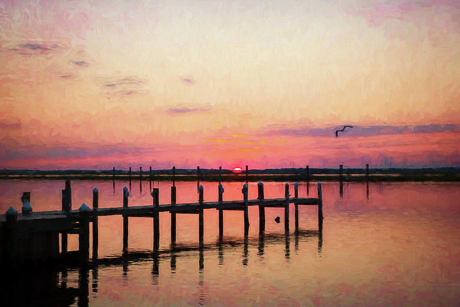 Sunset In Downtown Chincoteague II Photograph