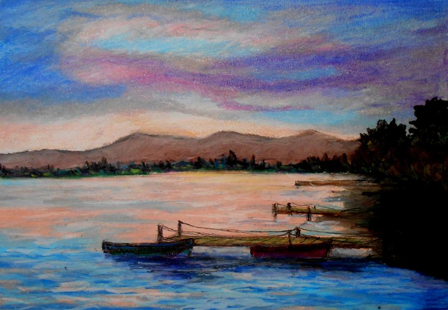Sunset in Evia Painting by Konstantinos Charalampopoulos