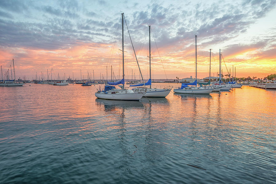 Sunset In The Fall San Diego Harbor Photograph by Joseph S Giacalone