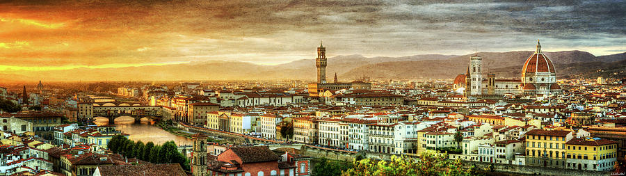 Sunset in Florence - Vintage version Photograph by Weston Westmoreland