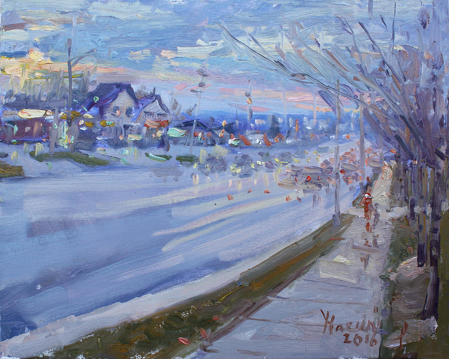 Sunset Painting - Sunset in Guelph St Georgetown ON by Ylli Haruni