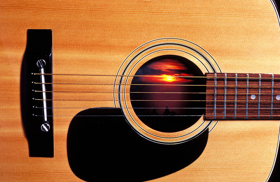 Guitar Photograph - Sunset in guitar by Garry Gay