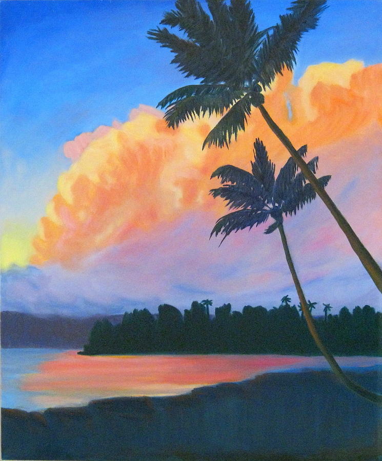 Sunset in Hawaii Painting by Nancy Camm - Fine Art America