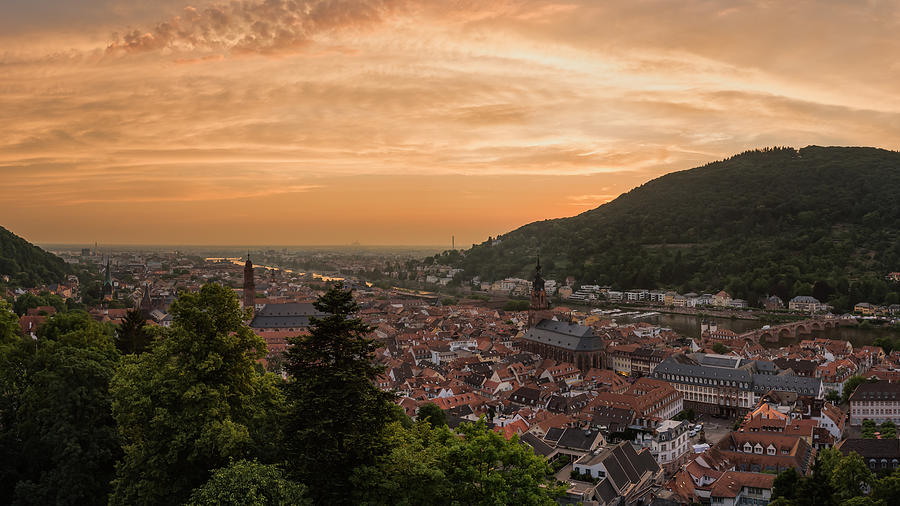 Sunset in Heidelberg Germany Photograph by Travel Quest Photography