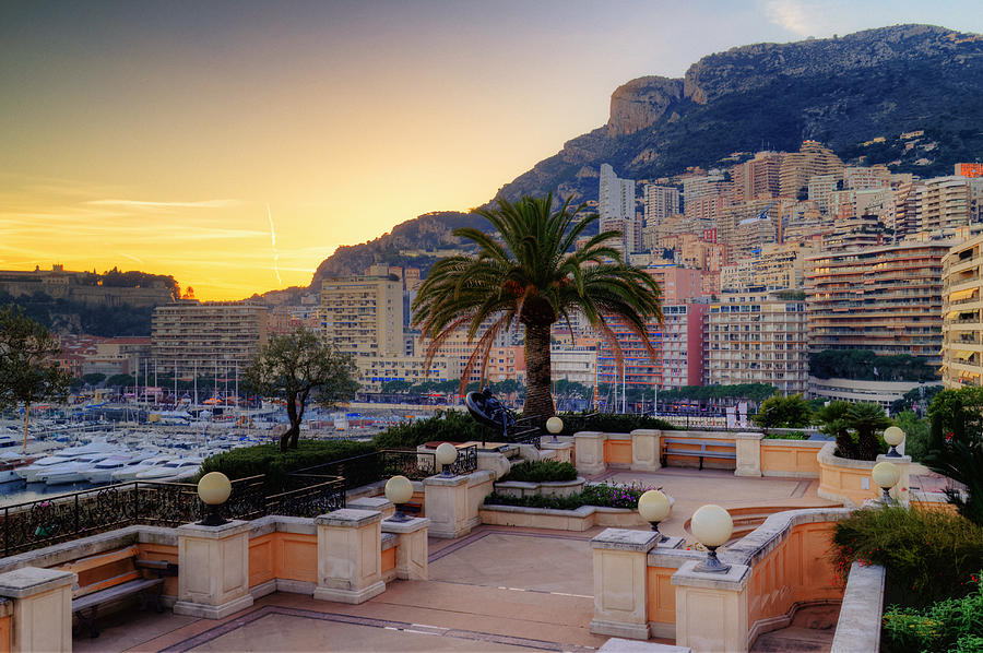 Sunset in Monaco Photograph by Adam Rainoff