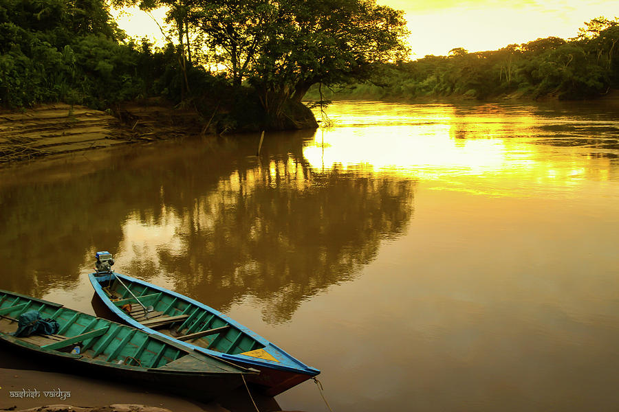 Sunset in Peruvian Amazon Photograph by Aashish Vaidya