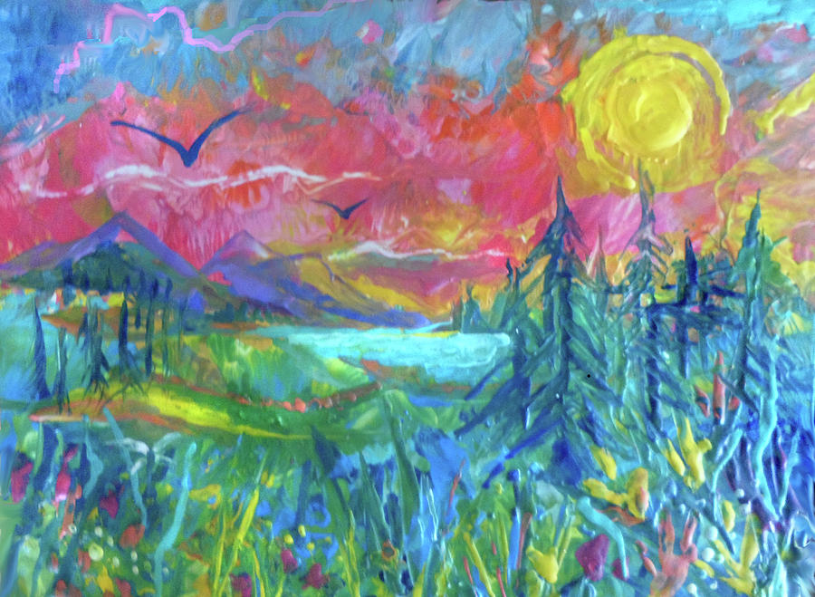 Sunset in Rose Painting by Jean Batzell Fitzgerald