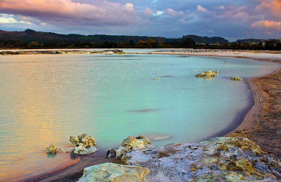 Sunset Photograph - Sunset in Rotorua New Zealand by Venetia Featherstone-Witty