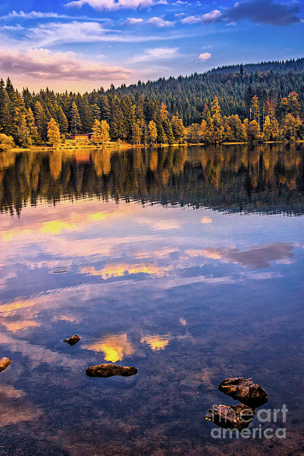 Sunset in the Black Forest Photograph by Bernd Laeschke