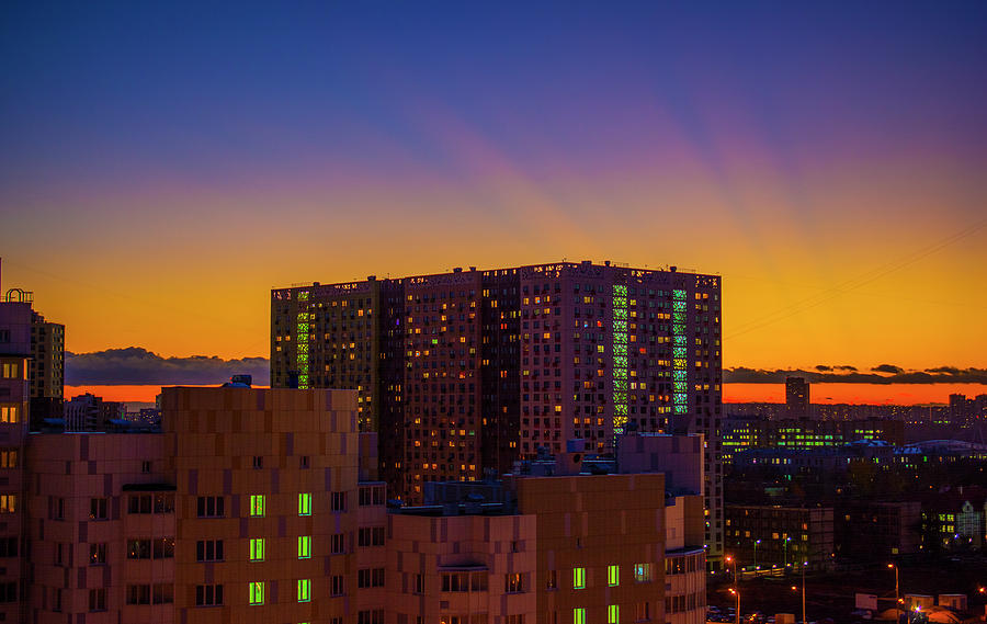 Sunset Photograph - Sunset in the city by Konstantin Bibikov Sunset Photograph - Sunset in the city by Konstantin Bibikov