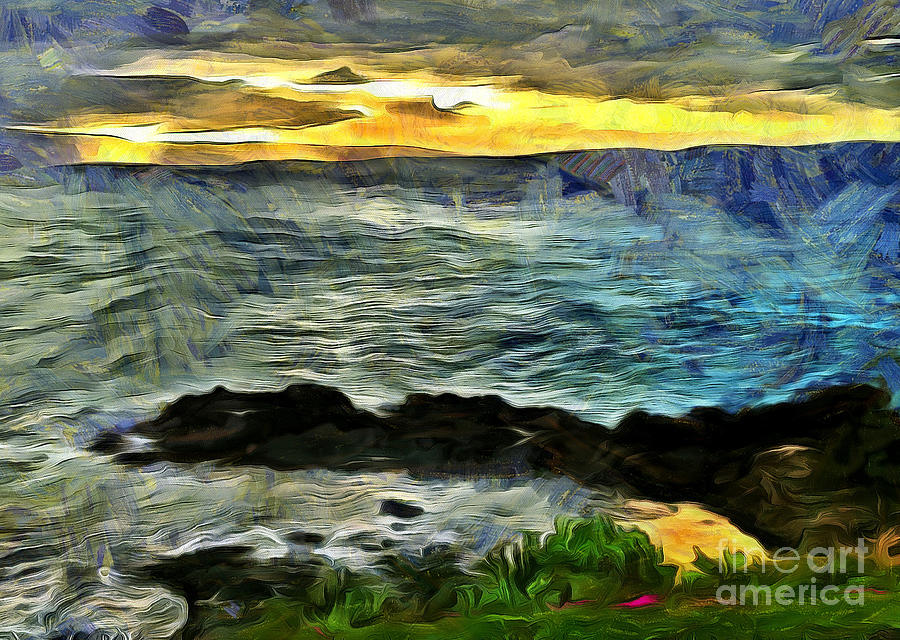 Sunset In The Cove Mixed Media by Krissy Katsimbras