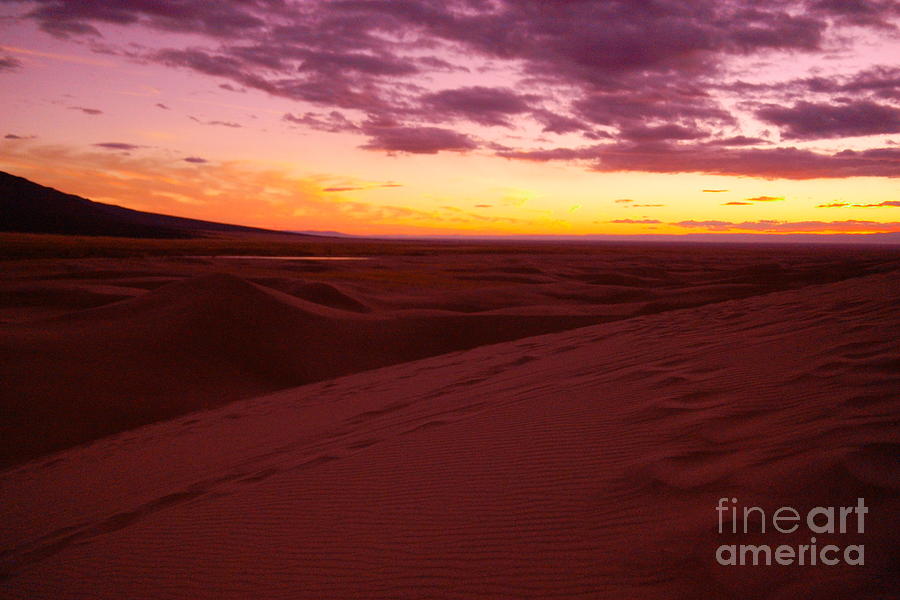 Sunset in the great Sand Dunes Photograph by Jeff Swan